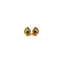Emerald Heart Stud Earrings