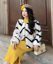 Women Fashion Casual Loose Faux Rabbit Fur Jacket - White