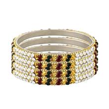 Faas Beautiful Sparkling Stone Studded Traditional Bangles Set for