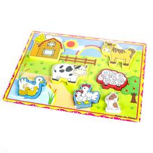 Kconnecting kids Raised Farm Animal Puzzle Tray for kids