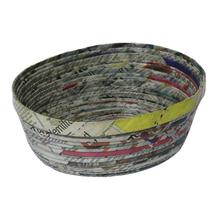 Multicolored Newspaper Made Storage Basket - 7 x 14 cm