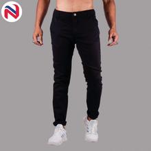 Nyptra Black Stretchable Cotton Chinos For Men