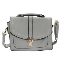 Grey Textured Front Lock Sling Bag For Women