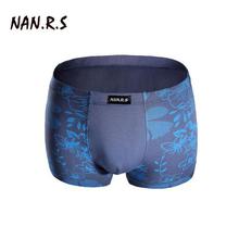 NANRS Brand Hot Sale Solid/Floral Classic Bamboo Mens Underwear Boxer Sexy Underwear Men Underwear Boxer Shorts