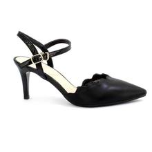 DMK Black Pointed Closed Ankle Strap Shoes For Women - 98666