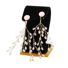 Ampersand Golden Metal Stone Studded Drop Earrings For Women - ZH1545