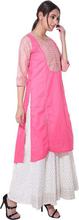 Paislei pink kurti with glazed golden work