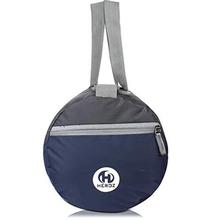 HEROZ Nylon Young 26 Ltr Gym Bag (Grey and Navy Blue)