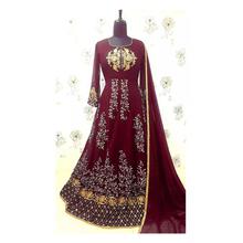 Embroidered Party Wear Gown For Women-Maroon