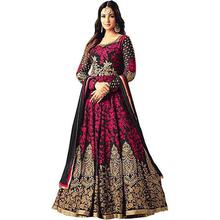 Fast Fashions Women's Semi Stitched Taffeta Silk Anarkali