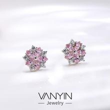 Flower earrings _ Wanying jewelry flower earrings s925