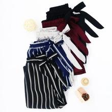 New Fashion Summer Wide Leg Pants Women High Waist Plaid