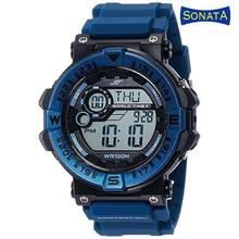 Sonata 77061PP03 Black Dial Digital Watch For Men - Blue