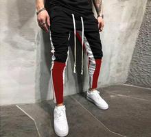 Red Zipped Casual Sweatpant Men Jogger Pant For Summer
