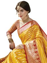 Stylee Lifestyle Yellow Banarasi Silk Jacquard Saree - 2306