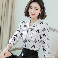 Printed chiffon shirt_women's wholesale spring new Korean