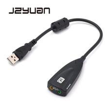 JZYuan 5HV2 External USB 2.0 Sound Card 7.1 Channel Adapter USB to 3D Virtual Audio Headset Microphone 3.5mm Jack For Laptop PC