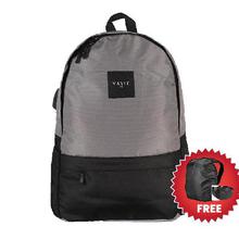 Yavie Dual Tone 19L Nylon USB Charging/Head Phone Port Casual Compatible Backpack-9031 With Free Bag Cover