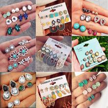 IF ME Vintage Stud Earrings Set Mixed for Women Bohemian