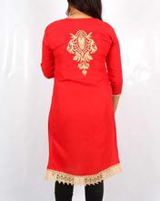 Saavya Design'S Women Heavy Embroidered Red Kurti