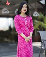 Dark Pink Chunari Printed Straight Kurti For Women From Aamayra Fashion House