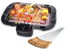 Electric Barbecue Grill Smokeless Indoor/Outdoor Portable Kitchen BBQ Grill 2000W with Adjustable Temperature Control With Free 12pc Skewers