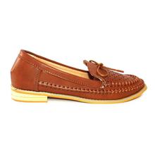 Brown Oxford Designed Shoes With Bow Design For Women