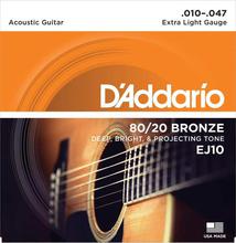 D'addario EJ10 80/20 Bronze Acoustic Guitar String