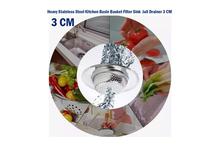 Heavy Stainless Steel Kitchen Basin Basket Filter Sink Jali Drainer-3 CM