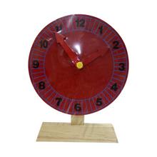 Red Wooden Time Learning Clock For Kids