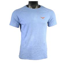 Light Blue Solid Round Neck Casual T-Shirt For Men