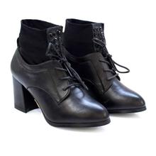 Shoe.A.Holics Caelan Block Heels Ankle Boots For Women - Black