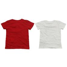 Giny & Jony Combo Girl's White/Red Printed Round Neck T-shirt