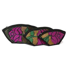 Black/Pink 3 In 1 Flower Printed Stitched Purse For Women