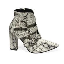 Grey Animal Printed Ankle Boot For Women