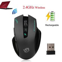 FashionieStore mouse Rechargeable Wireless 2400DPI Gaming Mouse 2.4G Battery Gamer 6 Buttons Mice Pro