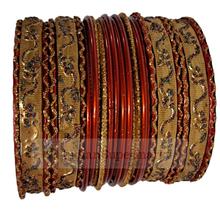 Metal Bangles Orange Set of 24 - Size 2.8inc