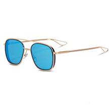 Metal Frame Sky Blue  Trendy Sunglasses-Men