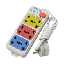 6 Port Extension Socket With Power Button - White