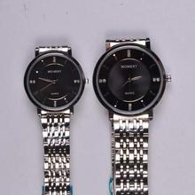 Black Dial Stainless Steel Couple Watches