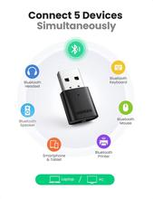 UGREEN USB Bluetooth 5.0 Dongle Adapter for PC Speaker Wireless Mouse Music Audio Receiver Transmitter Aptx