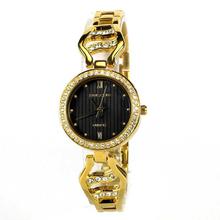 Bolano B1675 Analog Black Dial Watch For Women- Golden