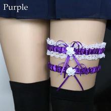 1Pair Sexy Women Girls Princess Cosplay Wedding Party Bridal Lace Floral Bowknot Garter Belt Leg Ring 11 Colors