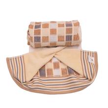 Lira check 70 x 145 cm bath towel (Light Brown)