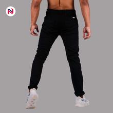 Nyptra Black Stretchable Cotton Chinos For Men