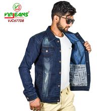 Virjeans Denim (Jeans) Non-Stretchable Jacket For Men Dark Blue-(VJC 677)