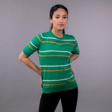 AMPERSAND Kasual Kween Green Striped T-Shirt For Women