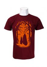 Wosa - Shadow Jon Maroon Printed T-shirt For Men