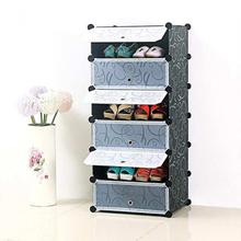 DIY 1 x 6 Cube Shoe Rack, Storage Organizer with Cover for Home - Office Wardrobe Cube Organizer (Color May Vary)