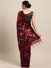 Stylee Lifestyle Maroon Ikkat Silk Jacquard Saree-2139